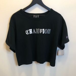 NWT Champion Textured Logo Crop Top
